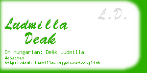 ludmilla deak business card